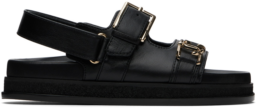 Jimmy Choo Black Elyn Flat Sandals Jimmy Choo