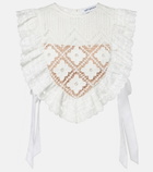 Self-Portrait Crochet ruffled crop top