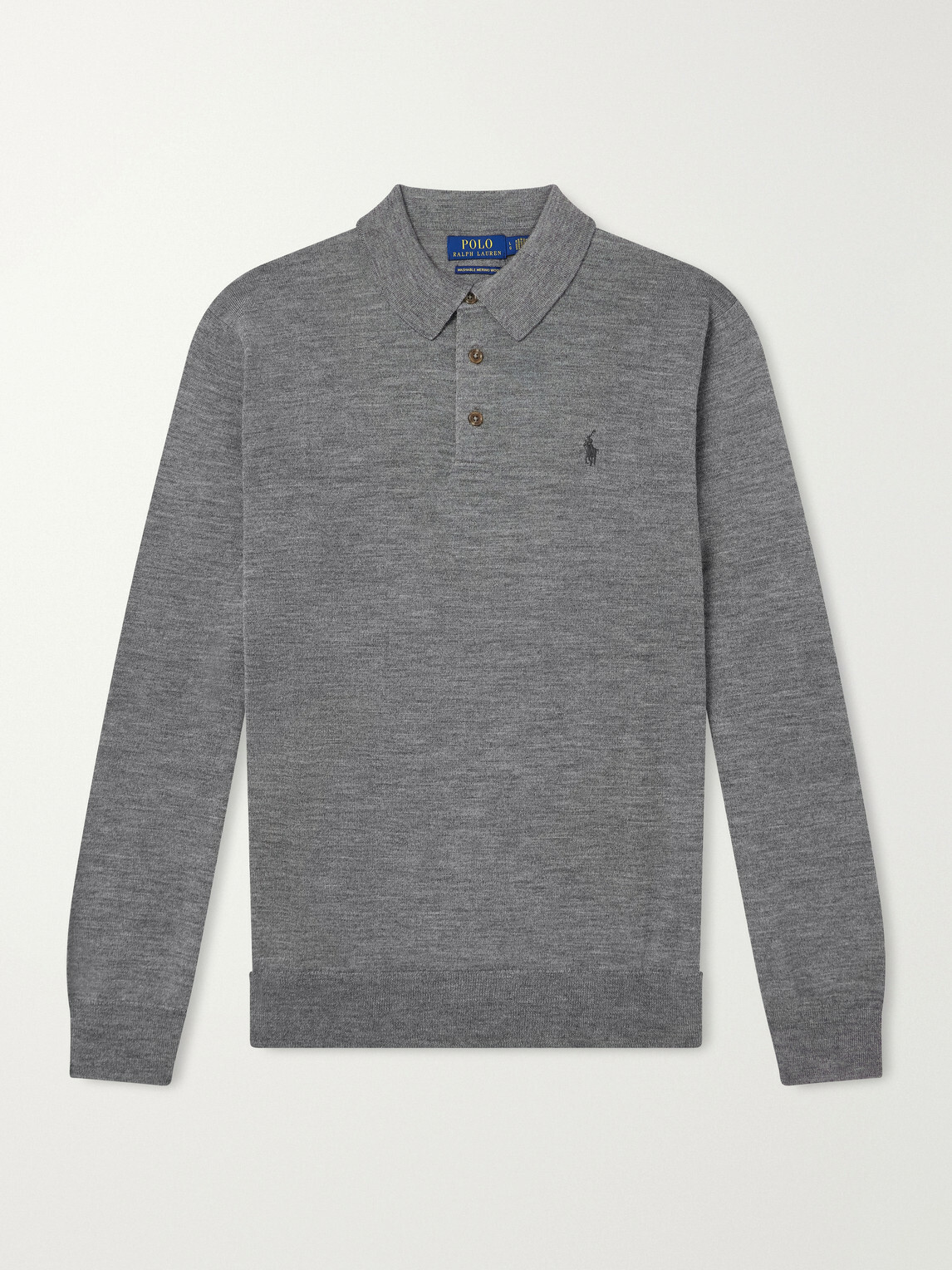 Polo Ralph Lauren - Logo-Embroidered Wool Polo Shirt - Gray