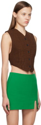 Pushbutton Brown Backless Vest