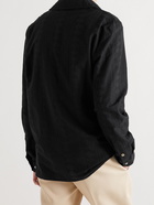 SÉFR - Mate Embroidered Cotton Half-Placket Shirt - Black