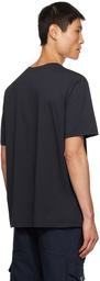 Balmain Navy Retro Flocked T-Shirt