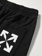 Off-White - Straight-Leg Logo-Print Cotton-Jersey Shorts - Black