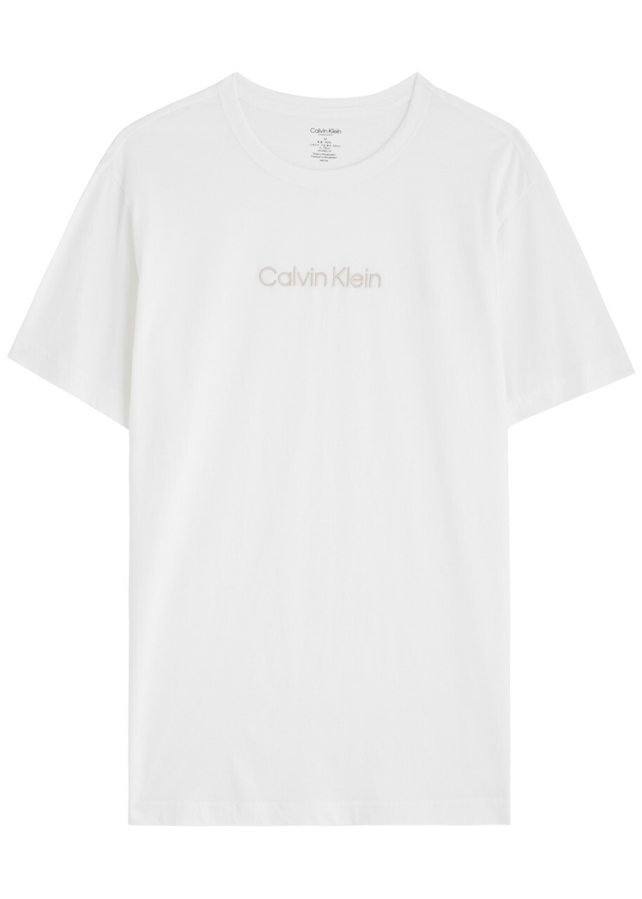 Calvin Klein Logo-embroidered Cotton Pyjama top White