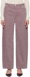 AURALEE Purple Washed Organic Canvas Jeans