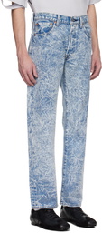 Karmuel Young Blue Re-Edited Creased Washed Jeans