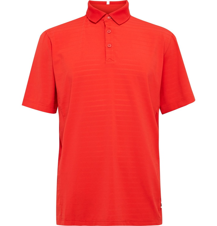Photo: Adidas Golf - adiPure Premium Performance Striped Stretch-Jersey Golf Polo Shirt - Red