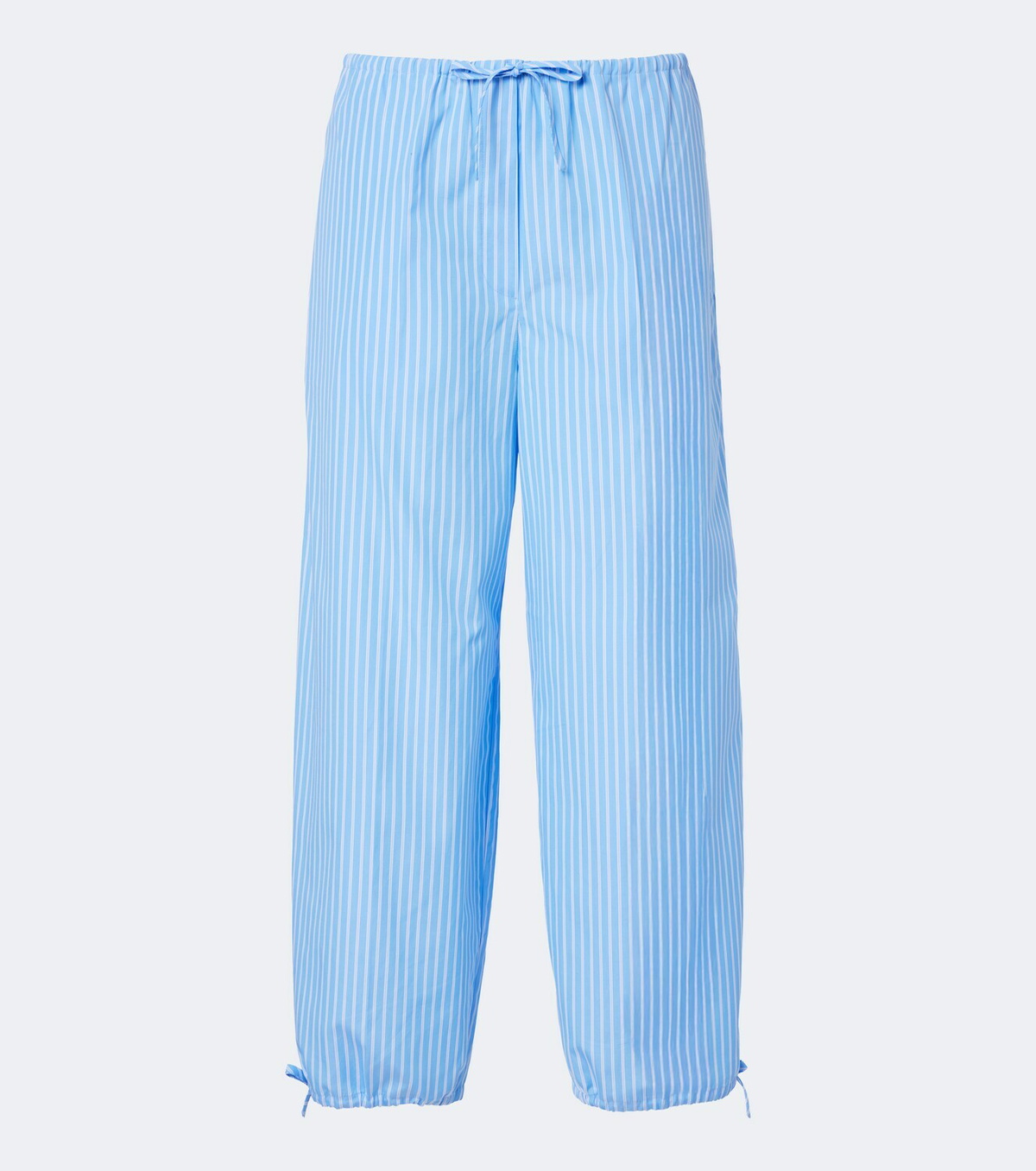 Toteme Striped cotton poplin wide-leg pants
