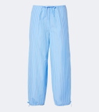 Toteme Striped cotton poplin wide-leg pants