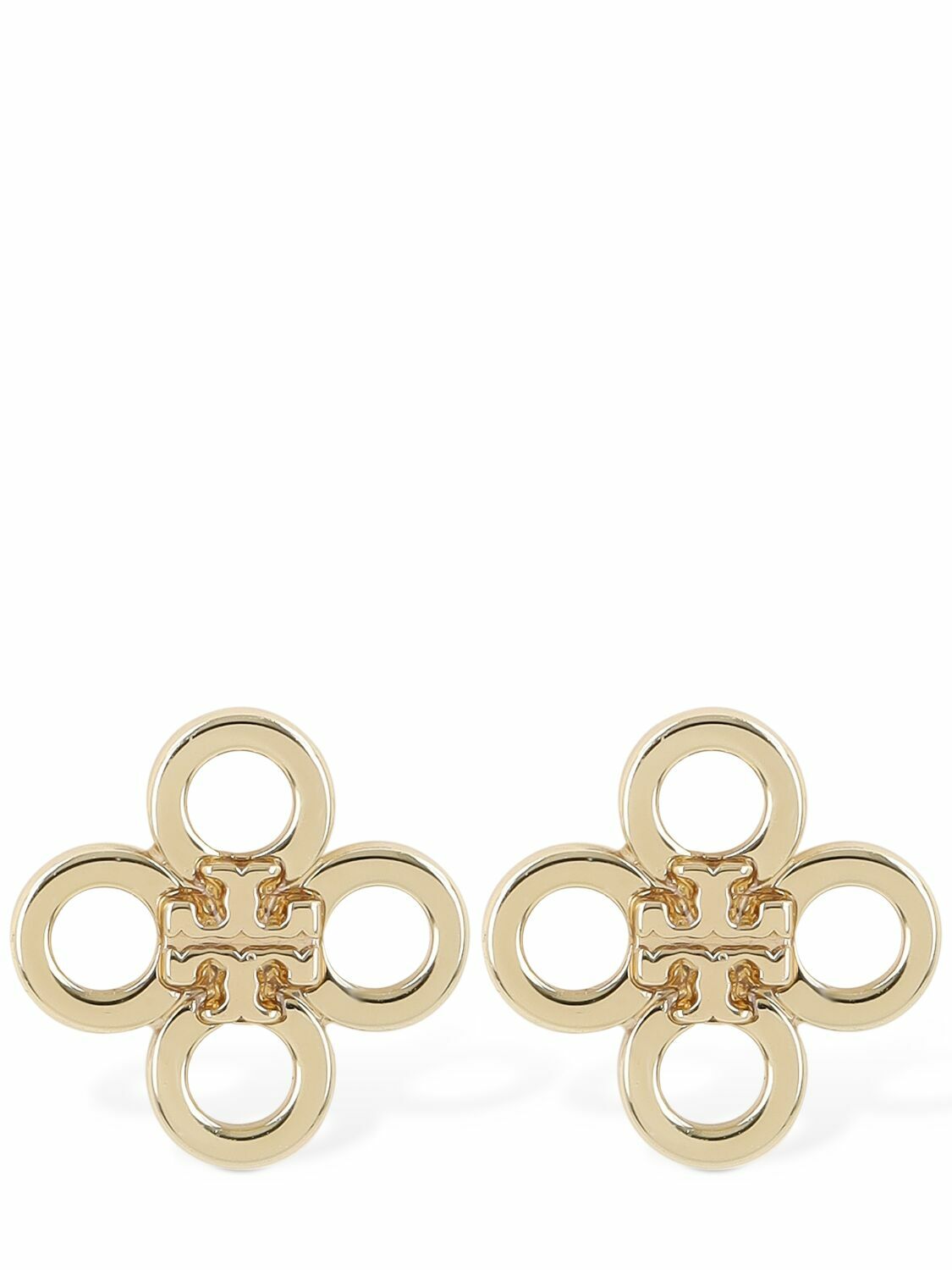 TORY BURCH Kira クリスタル クローバー ピアス&ペンダント Set Tory Burch Kira Pavé Clover Stud And Pendant Set in Metallic