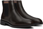 Paul Smith Brown Leather Lansing Signature Stripe Chelsea Boots