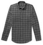 Hugo Boss - Checked Linen Shirt - Gray