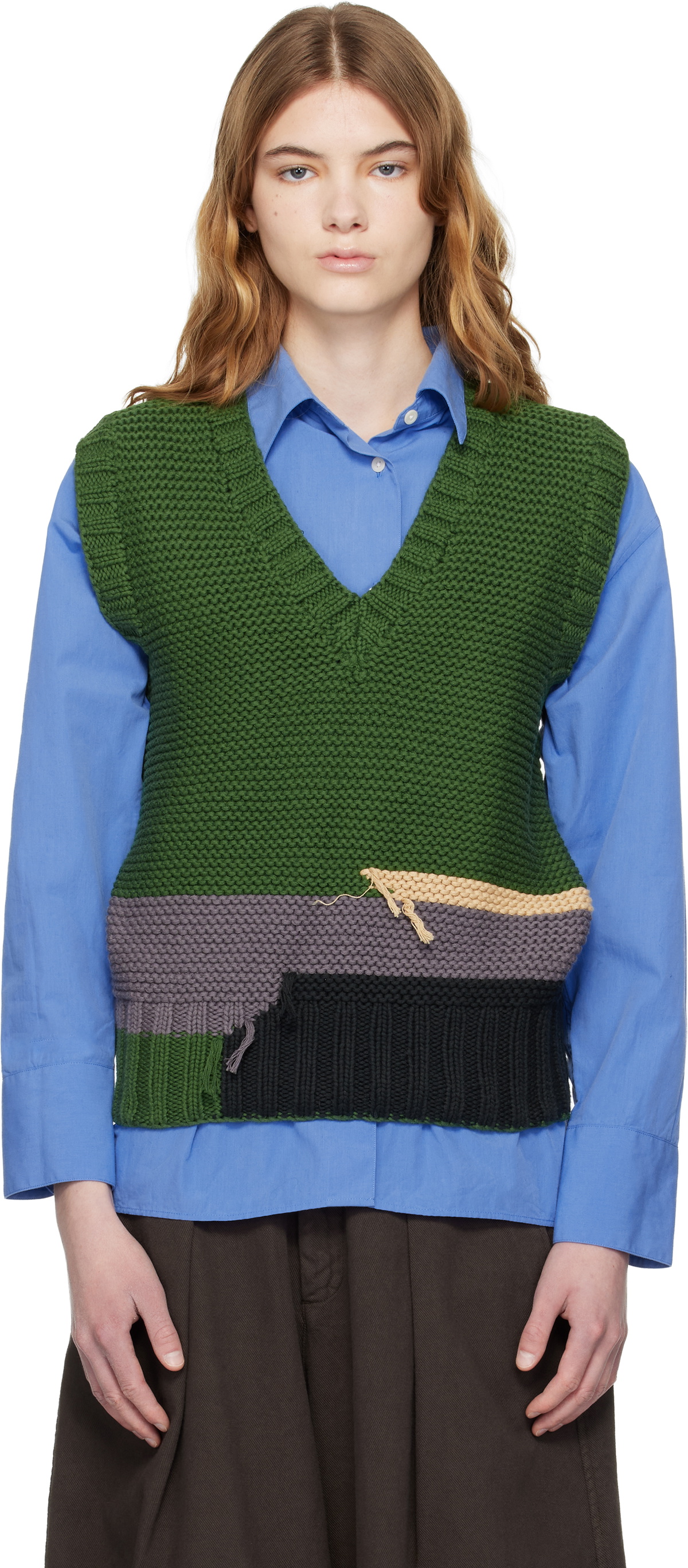 YMC Green Heidi Sweater Vest
