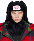 Charles Jeffrey LOVERBOY Black Fluffy Rabbit Balaclava