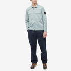 Stone Island Men's Supima Cotton Twill Stretch-TC Zip Shirt Jacket in Sky Blue