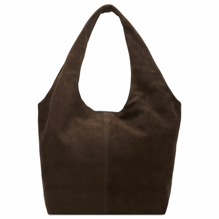 Photo: Mazi Untitled Flow Suede Tote Bag in Brown 