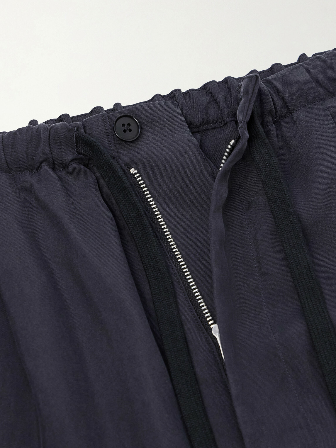 Kaptain Sunshine - Straight-Leg Silk-Gabardine Drawstring Trousers - Blue