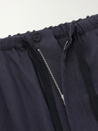 Kaptain Sunshine - Straight-Leg Silk-Gabardine Drawstring Trousers - Blue