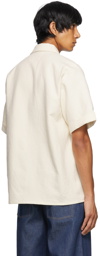 King & Tuckfield Beige Crepe Bowling Short Sleeve Shirt