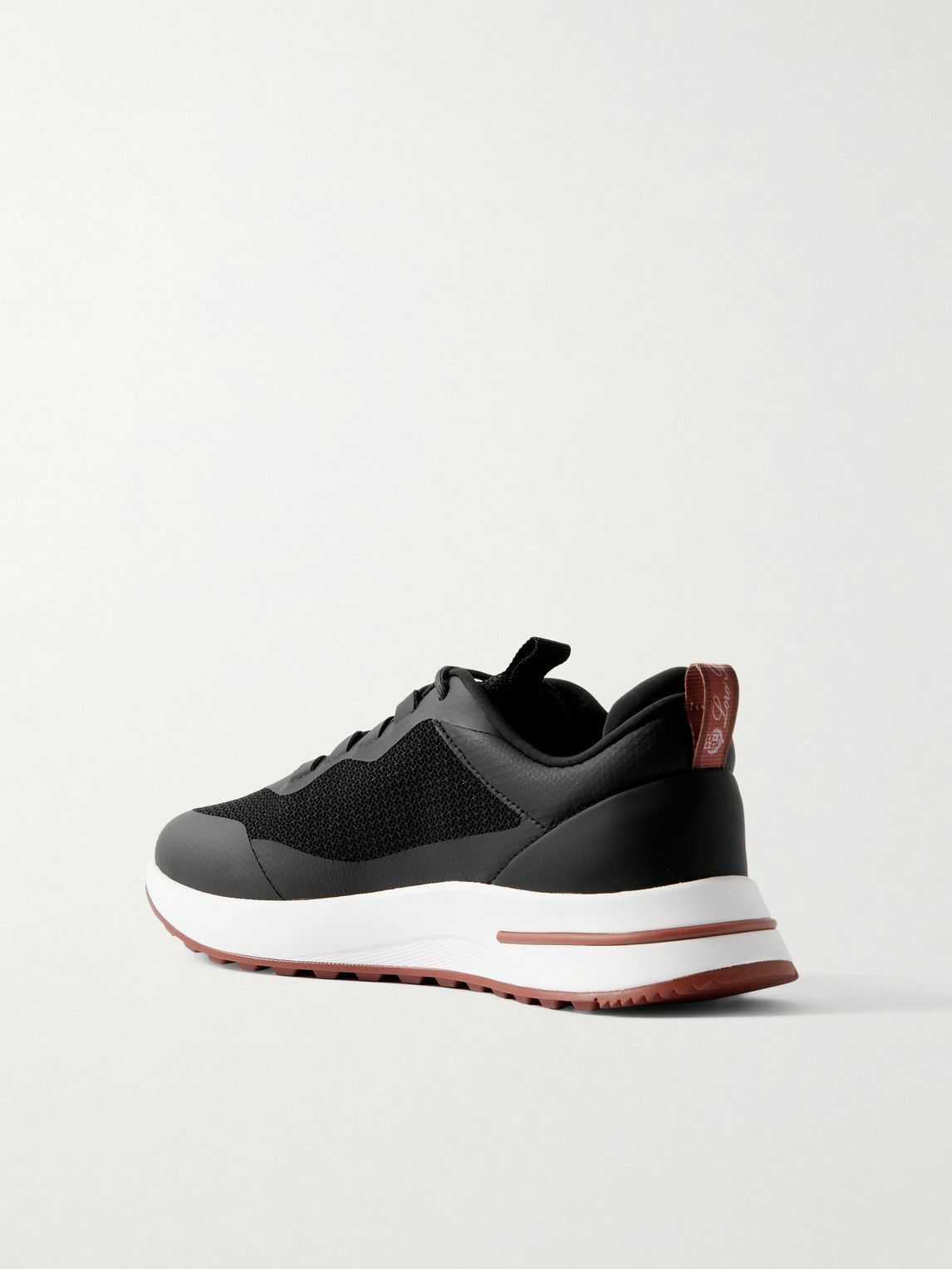Loro Piana - Weekend Walk Leather-Trimmed Mesh Sneakers - Black