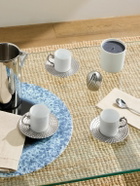 L'Objet - Corde Set of Six Platinum-Plated Porcelain Espresso Cups and Saucers