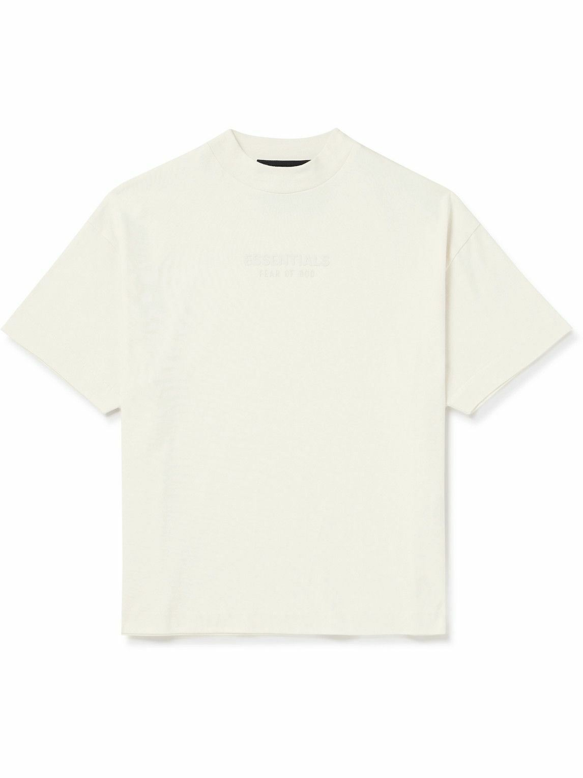 Photo: Fear of God Essentials Kids - Logo-Appliquéd Cotton-Jersey T-Shirt - Neutrals