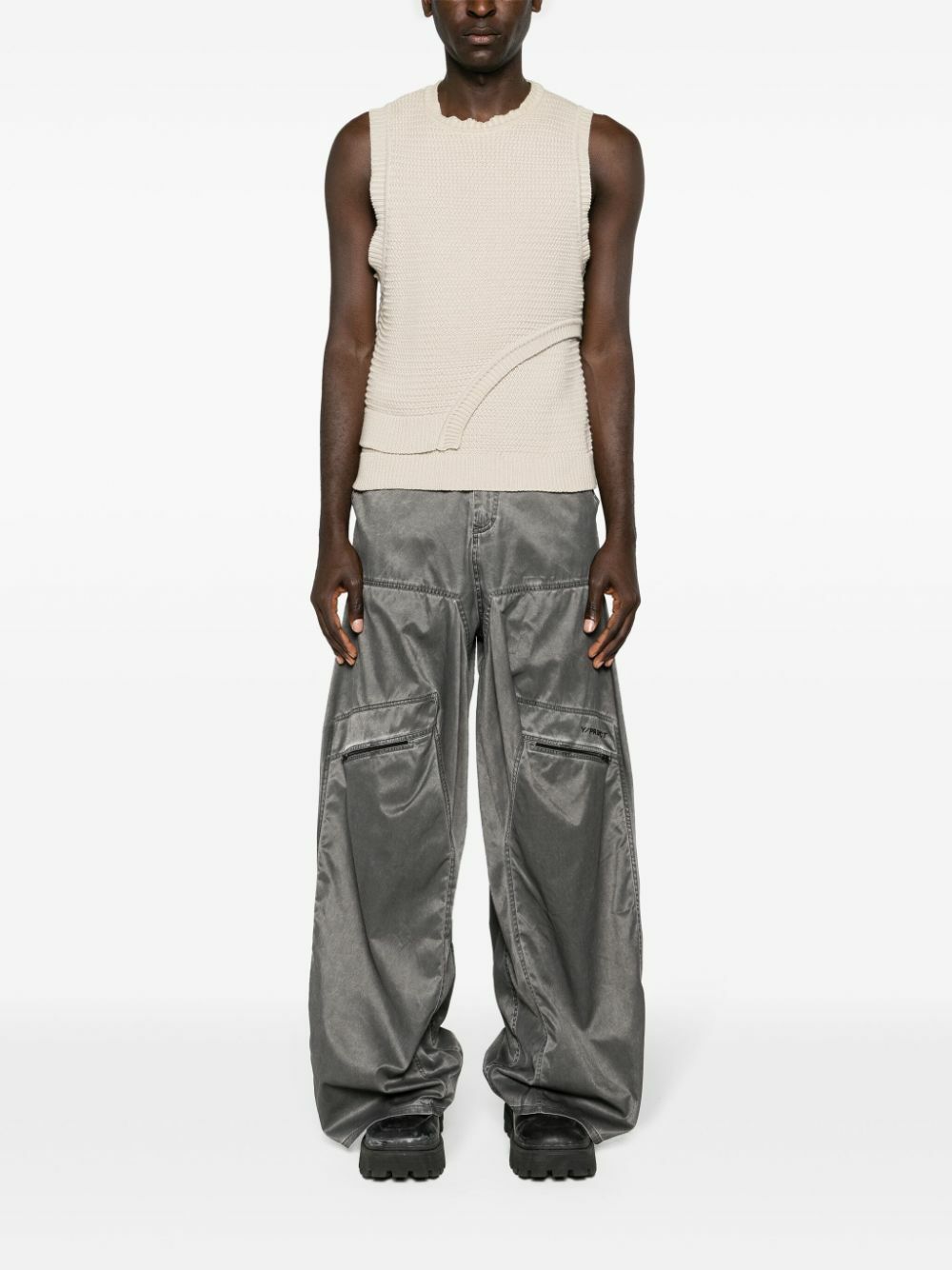 Y/Project Black Pop-Up Mid-Waist Wide-Leg Trousers