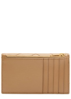 Saint Laurent Cassandre Quilted Card Holder - Tan - One Size