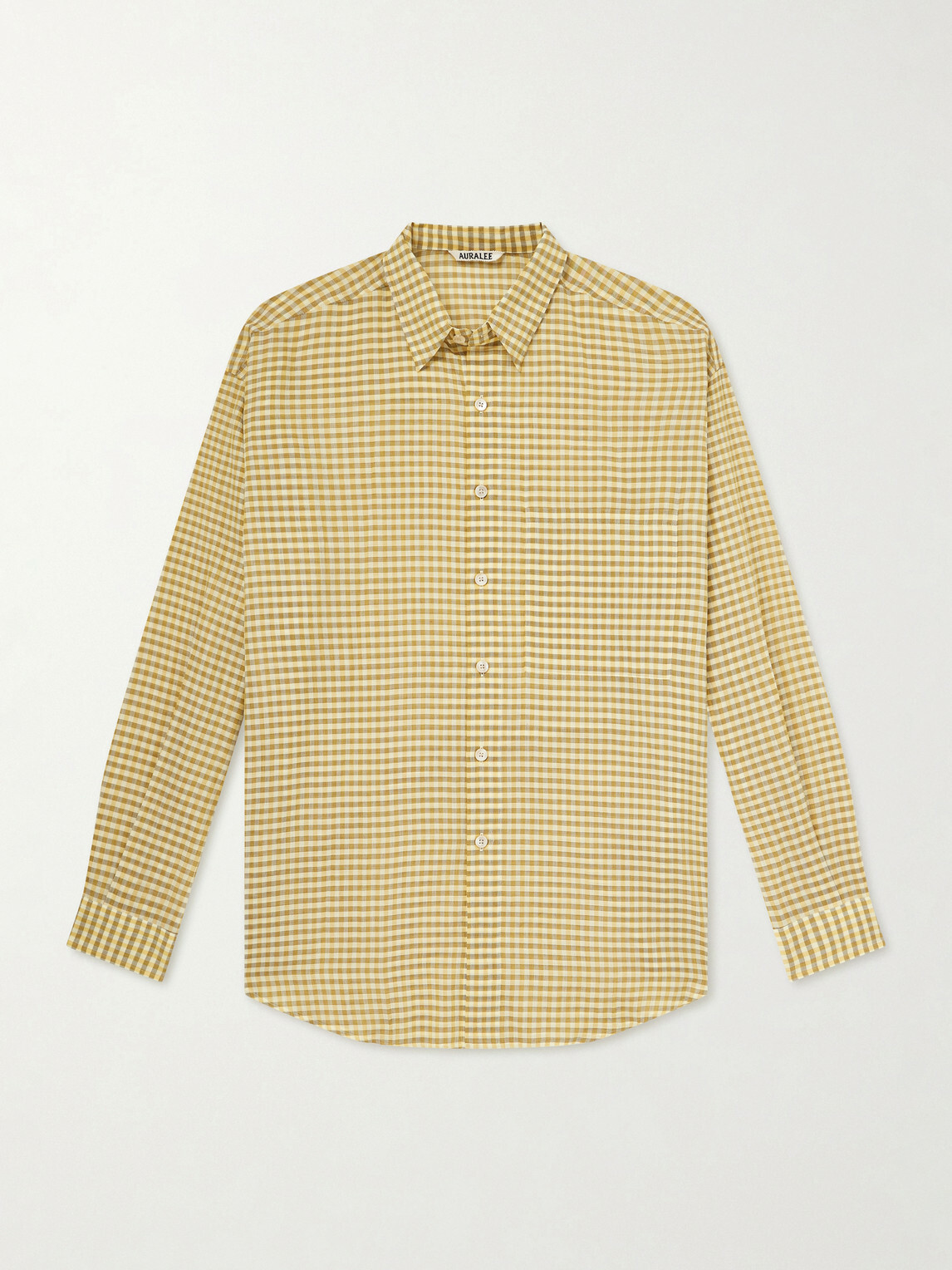 Auralee - Checked Cotton-Poplin Shirt - Yellow
