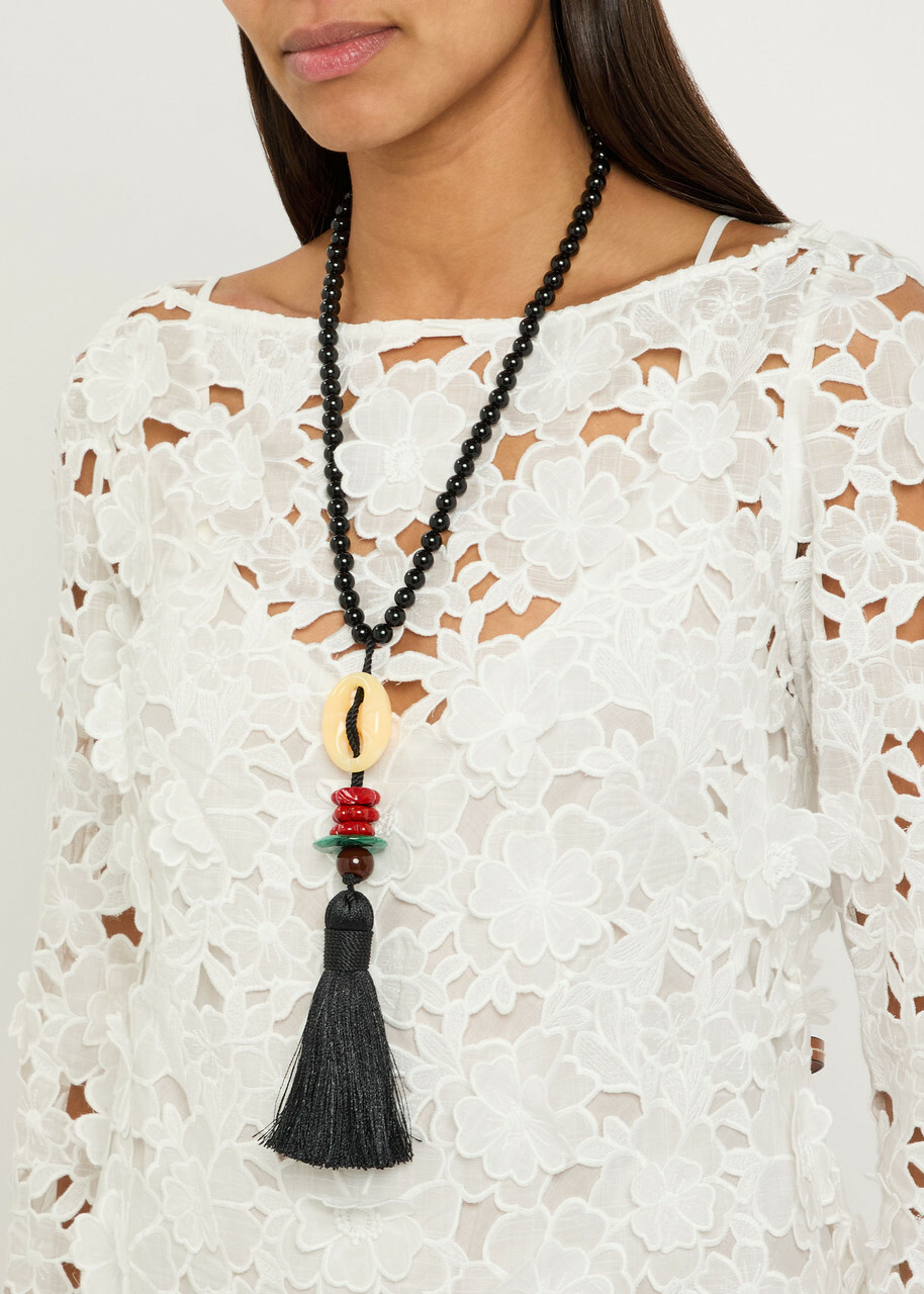 Timeless Pearly Tassel Beaded Necklace - Multicoloured - One Size