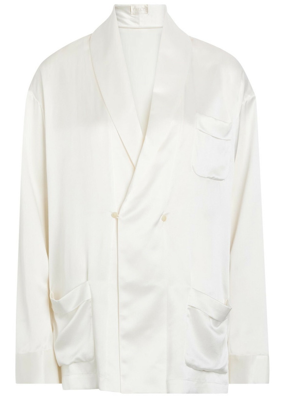 Photo: Delos Gilbert Double-breasted Silk Jacket Ivory