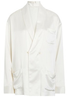 Delos Gilbert Double-breasted Silk Jacket Ivory