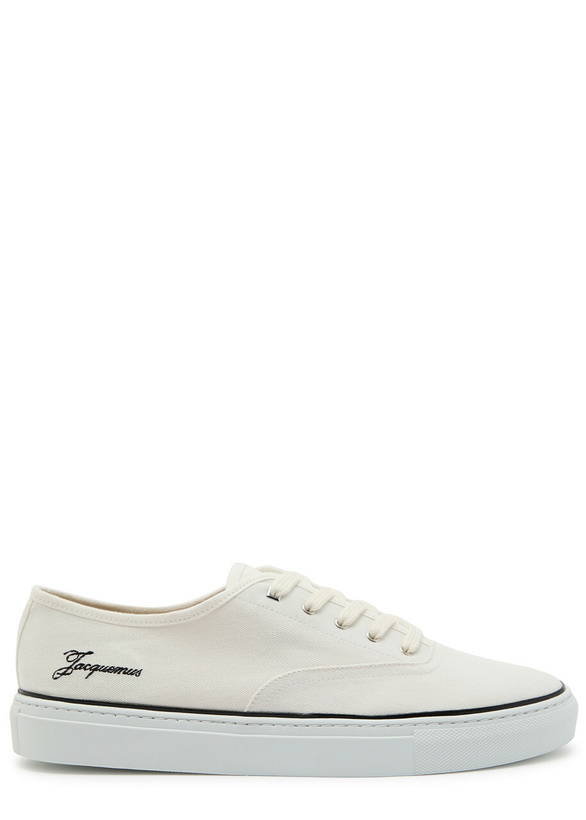 Photo: Jacquemus Les Fefe Logo-embroidered Canvas Sneakers White
