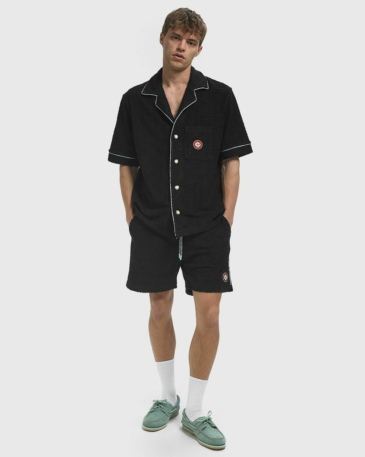 Casablanca MENS TOWELLING SHORTS Black Mens Casual Short