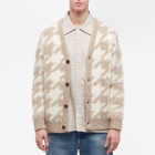 A Kind of Guise Men's Polar Knit Cardigan in Oyster Houndstooth