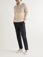 Loro Piana - Ribbed Cashmere and Wool-Blend Zip-Up Cardigan - Neutrals