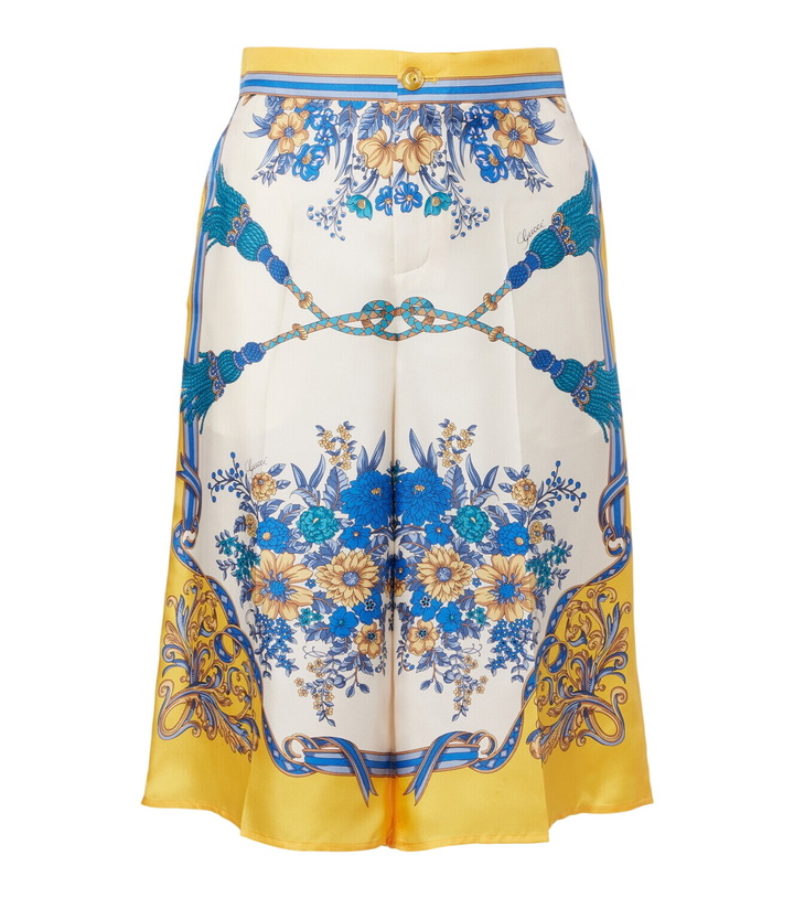 Photo: Gucci Floral silk twill Bermuda shorts