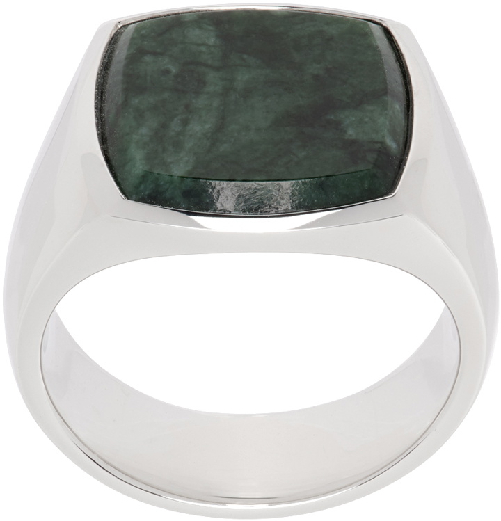 Photo: Tom Wood Silver Cushion Green Marble Ring