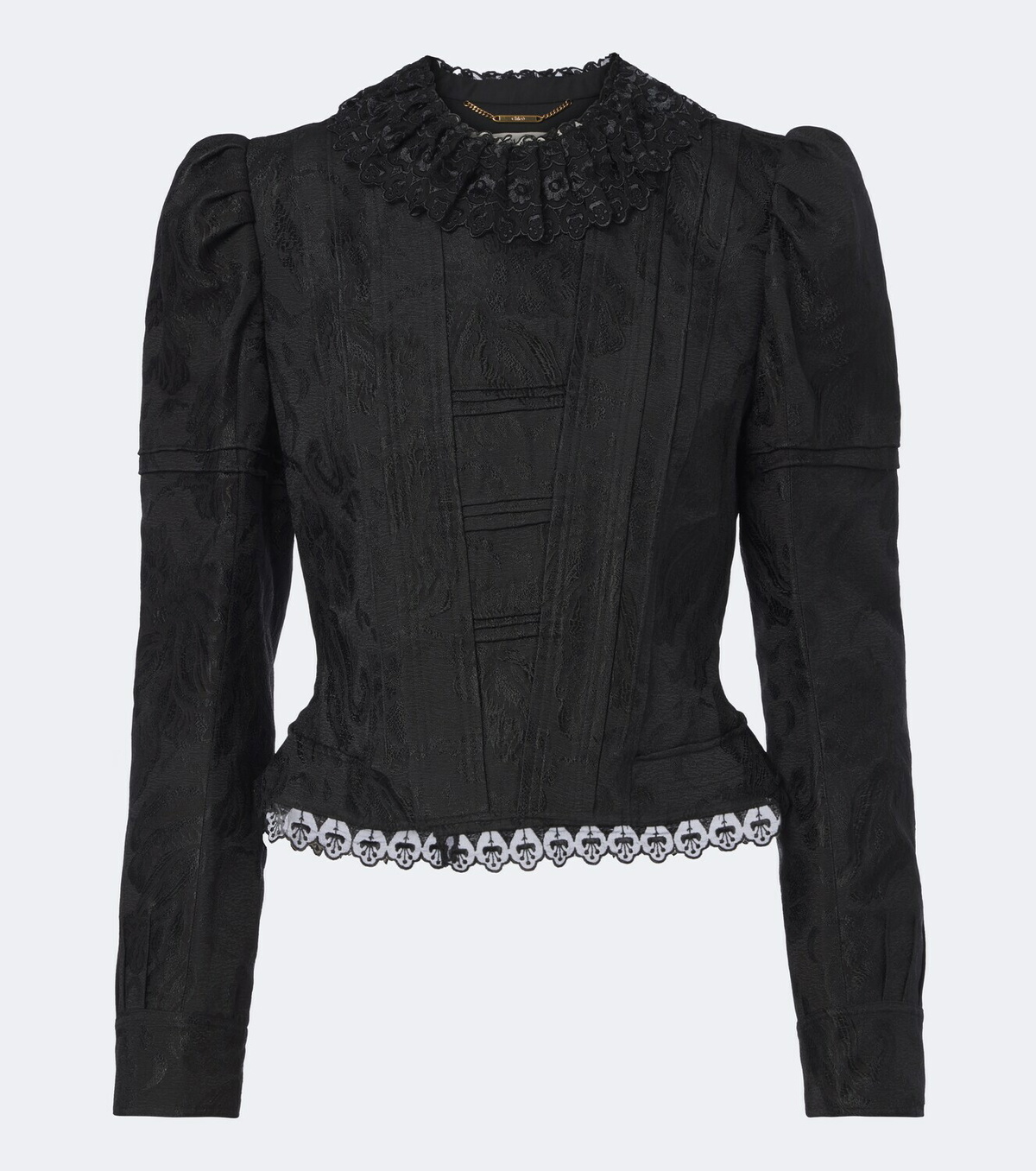 Chloé Wool and silk-blend jacquard lace jacket
