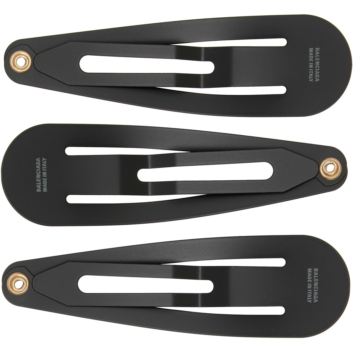Balenciaga Three-Pack Black Hair Clips