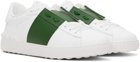 Valentino Garavani White & Green Open Sneakers