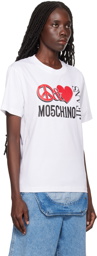 Moschino Jeans White 'Peace & Love' T-Shirt