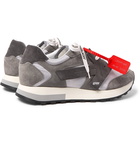 Off-White - Runner Suede and Shell Sneakers - Gray