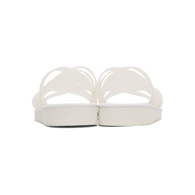 Fumito Ganryu SSENSE Exclusive White Silicon Sheet Sandals Fumito