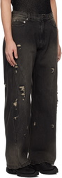 lesugiatelier Black Damaged Jeans