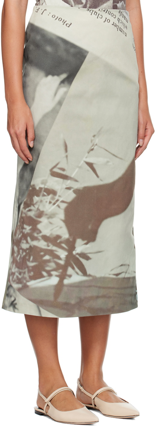 ELLISS Gray Skylight Denim Midi Skirt