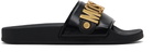 Moschino Black Lettering Logo Pool Slides