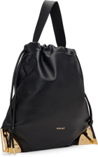 sacai Black Corner Metal Drawstring Bag