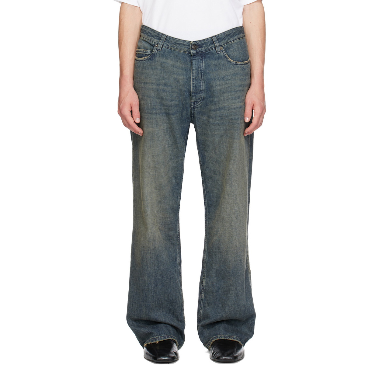 Denim by Vanquish & Fragment Used Remake Tapered Jean Blue Denim