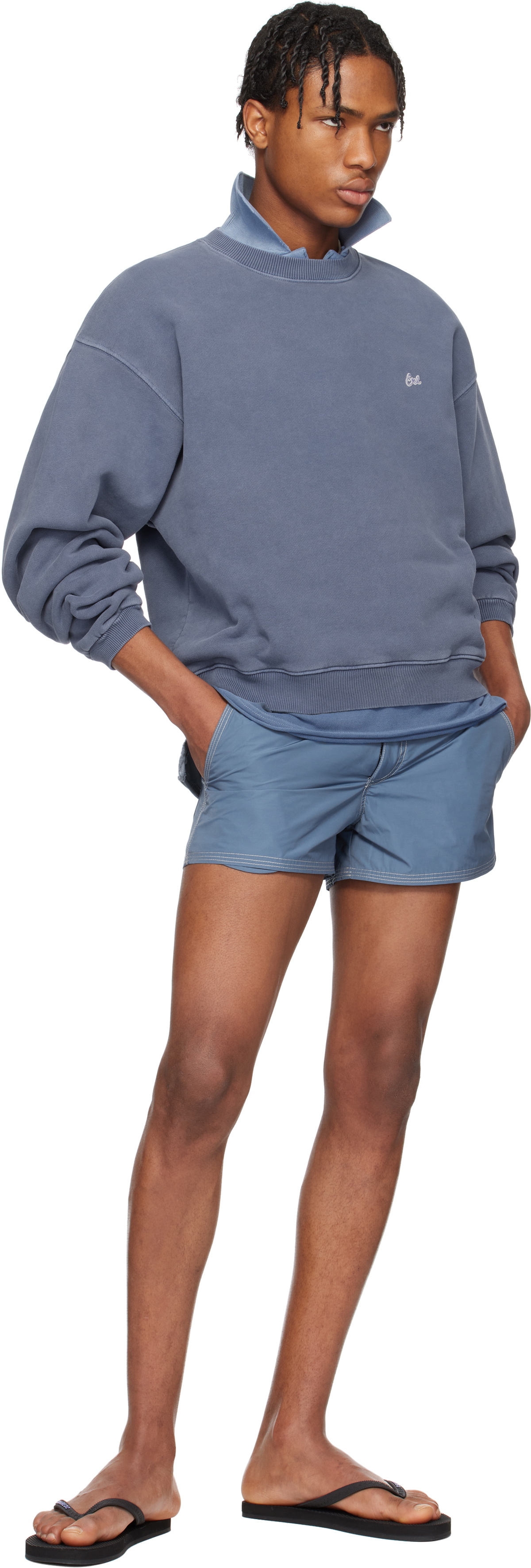 ERL Blue 'ERL' Crewneck Sweatshirt